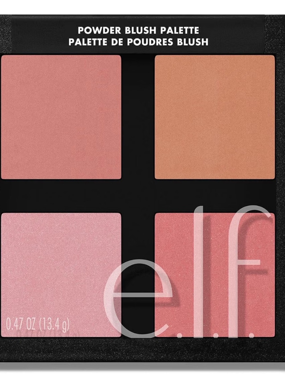 ELF Four-Shade Blush Palette – Peach, Coral, Soft Pink, Rose